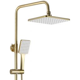 Rea Hass zestaw prysznicowy ścienny z deszczownicą złoty REA-B9972