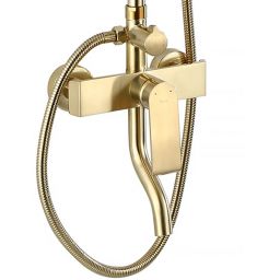 Rea Hass zestaw prysznicowy ścienny z deszczownicą złoty REA-B9972