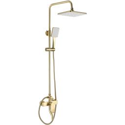 Rea Hass zestaw prysznicowy ścienny z deszczownicą złoty REA-B9972