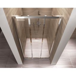Rea Alex drzwi prysznicowe 130 cm 3-elementowe chrom/szkło przezroczyste REA-K0923