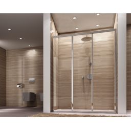 Rea Alex drzwi prysznicowe 130 cm 3-elementowe chrom/szkło przezroczyste REA-K0923