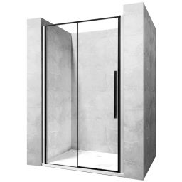 Rea Solar Black drzwi prysznicowe 140 cm wnękowe czarny półmat/szkło przezroczyste REA-K6359