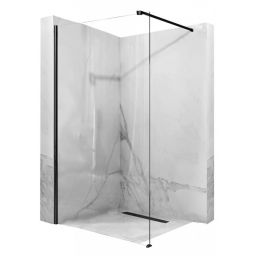 Rea Aero Black ścianka prysznicowa 90 cm wolnostojąca czarny półmat/szkło przezroczyste REA-K7581