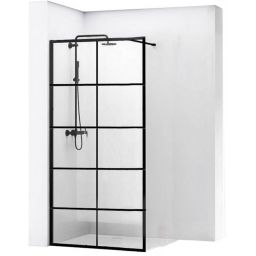 Rea Bler 1 Walk-In ścianka prysznicowa 80 cm wolnostojąca czarny półmat/szkło przezroczyste REA-K7952