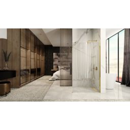 Rea Aero Gold Walk-In ścianka prysznicowa 80 cm złoty połysk/szkło przezroczyste REA-K8439
