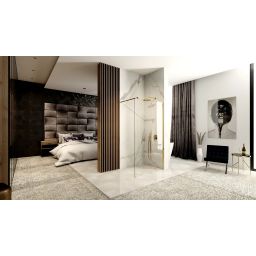 Rea Aero Gold Walk-In ścianka prysznicowa 80 cm złoty połysk/szkło przezroczyste REA-K8439