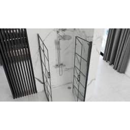 Rea Molier Black kabina prysznicowa 90x90 cm kwadratowa czarny półmat/szkło przezroczyste REA-K8538/REA-K8538