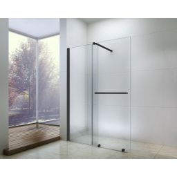Rea Cortis Black ścianka prysznicowa Walk-In 120 cm czarny półmat/szkło przezroczyste REA-K8880