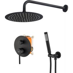 Rea Lungo Black zestaw prysznicowy podtynkowy czarny mat REA-P4100