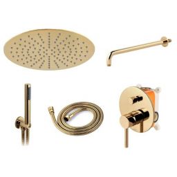 Rea Lungo Gold zestaw prysznicowy podtynkowy złoty REA-P4110