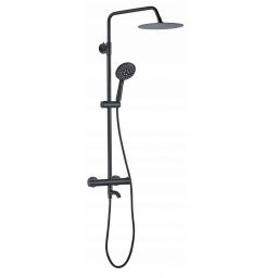 Rea Lungo Black zestaw wannowo-prysznicowy termostatyczny czarny mat REA-P4113