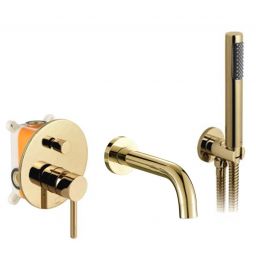 Rea Lungo zestaw wannowo-prysznicowy podtynkowy złoty REA-P4563