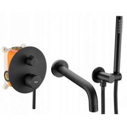 Rea Lungo zestaw wannowo-prysznicowy podtynkowy czarny REA-P6300