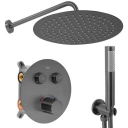 Rea Lungo zestaw prysznicowy podtynkowy termostatyczny tytan REA-P6385