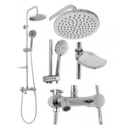 Rea Luis zestaw wannowo-prysznicowy ścienny chrom REA-P7007