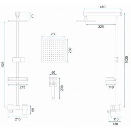 Rea Jack zestaw wannowo-prysznicowy ścienny czarny REA-P7009