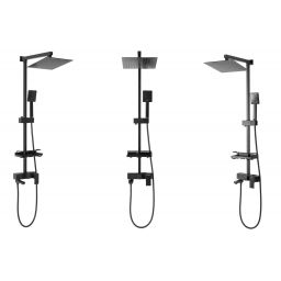 Rea Jack zestaw wannowo-prysznicowy ścienny czarny REA-P7009