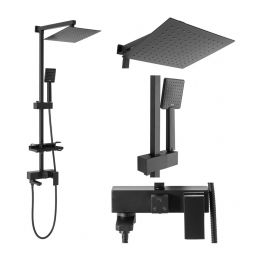 Rea Jack zestaw wannowo-prysznicowy ścienny czarny REA-P7009
