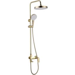 Rea Veneta zestaw prysznicowy ścienny z deszczownicą złoty REA-P7842