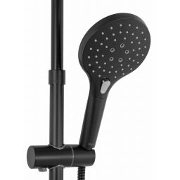 Rea Santos zestaw prysznicowy ścienny z deszczownicą czarny REA-P8803