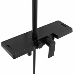 Rea Santos zestaw prysznicowy ścienny z deszczownicą czarny REA-P8803