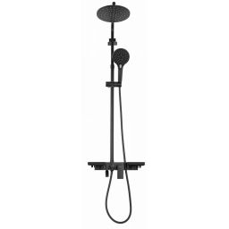 Rea Santos zestaw prysznicowy ścienny z deszczownicą czarny REA-P8803