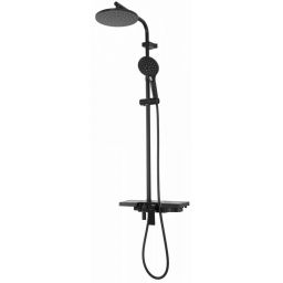 Rea Santos zestaw prysznicowy ścienny z deszczownicą czarny REA-P8803