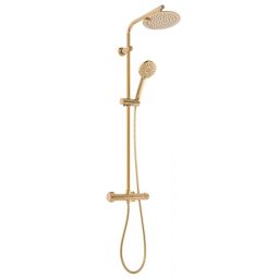 Rea Bliss zestaw prysznicowy ścienny termostatyczny z deszczownicą złoty REA-P8806