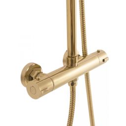 Rea Bliss zestaw prysznicowy ścienny termostatyczny z deszczownicą złoty REA-P8806
