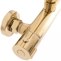 Rea Bliss zestaw prysznicowy ścienny termostatyczny z deszczownicą złoty REA-P8806