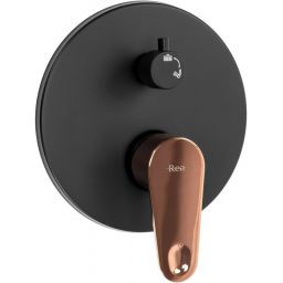 Rea Mild zestaw prysznicowy podtynkowy z deszczownicą czarny-złoty REA-P9143