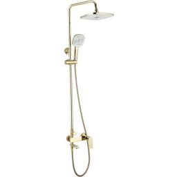 Rea Storm zestaw wannowo-prysznicowy ścienny z deszczownicą złoty REA-P9531