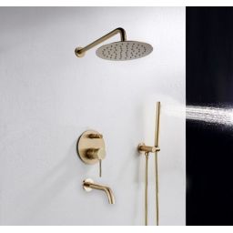 Rea Lungo L. Gold zestaw wannowo-prysznicowy podtynkowy złoty REA-P4125