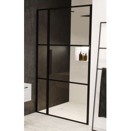 Riho Grid GB104 drzwi prysznicowe 110 cm wnękowe czarny mat/szkło Grid G004004121