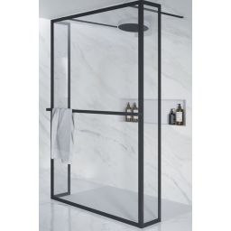Riho Lucid GD404 Walk-In kabina prysznicowa 90x30 cm wolnostojąca czarny mat/szkło przezroczyste G005037121