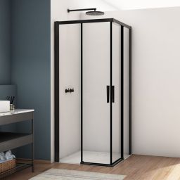 Ronal Divera kabina prysznicowa 80x80 cm kwadratowa czarny mat/szkło przezroczyste D22SE2B0800607