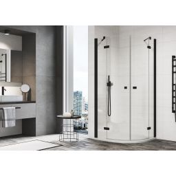 Ronal Annea kabina prysznicowa 80x80 cm półokrągła czarny mat/szkło przezroczyste ANR550800607