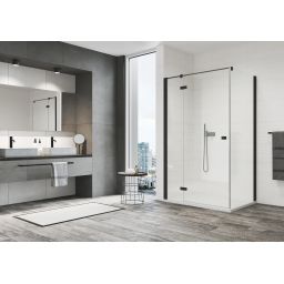 Ronal Annea ścianka prysznicowa 90 cm boczna czarny mat/szkło przezroczyste ANT109000607