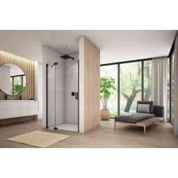 Ronal Cadura drzwi prysznicowe 110 cm lewe czarny mat/szkło przezroczyste CA13G1100607