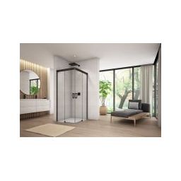 Ronal Cadura drzwi prysznicowe 90 cm prawe czarny mat/szkło przezroczyste CAE2D0900607