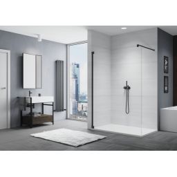 Ronal Cadura CAT4 Walk-In ścianka prysznicowa 100 cm czarny mat/szkło przezroczyste CAT41000607