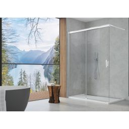 Ronal Cadura Walk-In ścianka prysznicowa 100 cm z elementem przesuwnym lewa srebrny połysk/szkło przezroczyste CAW2G1005007