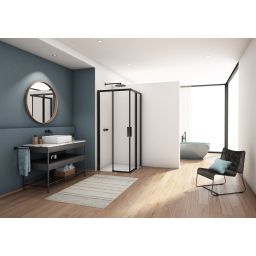 Ronal Divera kabina prysznicowa 80x80 cm kwadratowa czarny mat/szkło przezroczyste D22SE2B0800607