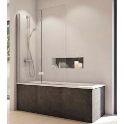 Ronal Solino parawan nawannowy 100 cm 2-częściowy chrom połysk/szkło przezroczyste SOLB2G1005007