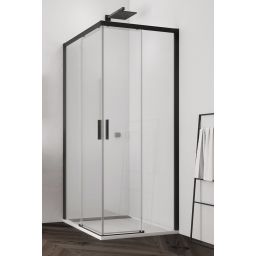 Ronal Top-Line S kabina prysznicowa 100x100 cm kwadratowa czarny mat/szkło przezroczyste TLSAC1000607
