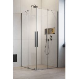 Radaway Furo KDD kabina prysznicowa część prawa 80x80 cm kwadratowa nikiel szczotkowany/szkło przezroczyste 10105080-91-01R