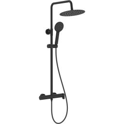 Roca Vega Plus zestaw prysznicowy ścienny z deszczownicą czarny A5A9A6ENB0