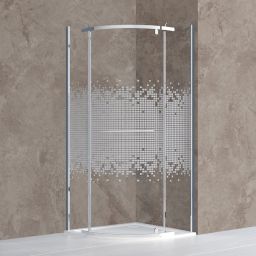 Roth Ardis kabina prysznicowa 90x90 cm chrom połysk/szkło ze wzorem N0799