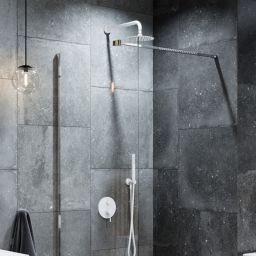 Excellent Pi zestaw prysznicowy podtynkowy z deszczownicą biały mat AREX.SET.1245WH