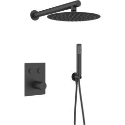 Sea-Horse Ove Black zestaw prysznicowy podtynkowy z deszczownicą czarny mat BJV309B